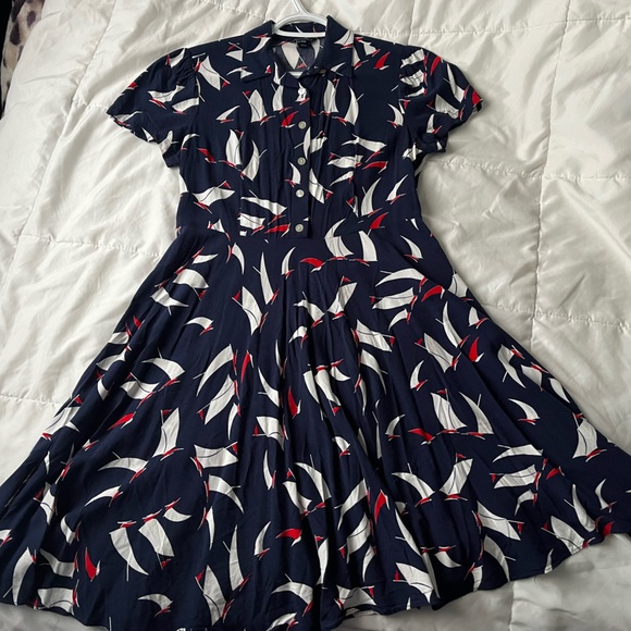 Chaps petite sail boat pattern dress - Picture 2 of 3